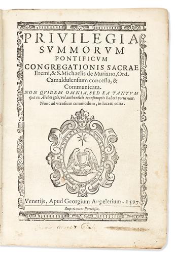 Camaldolese Hermits of Mount Corona. Privilegia Summorum Pontificum Congregationis Sacrae Eremi, & S. Michaelis Muriano, Ord.